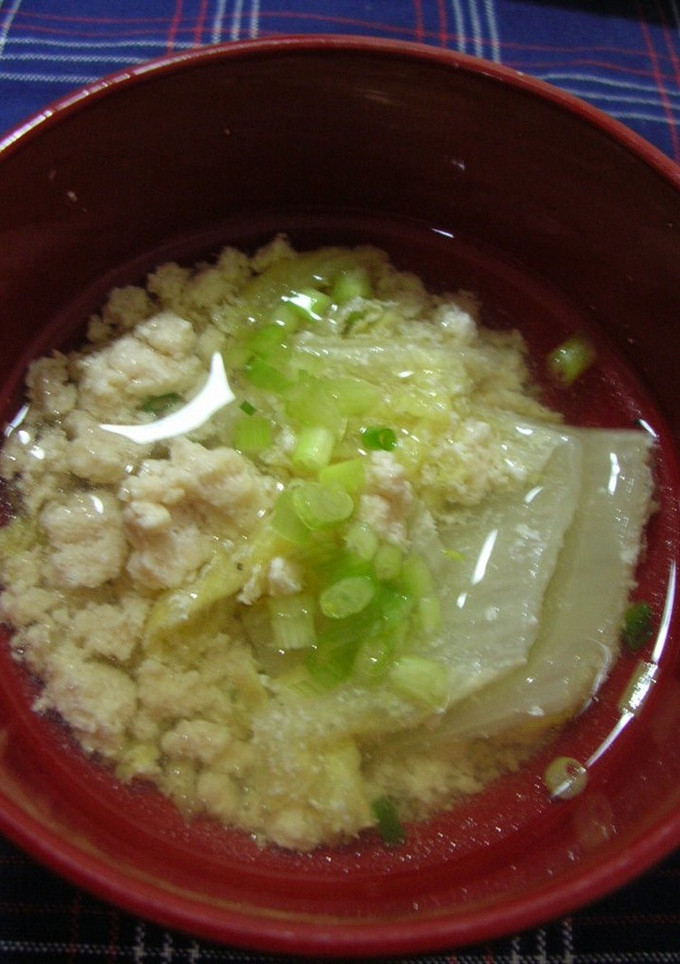 お手軽和風スープ◆白菜と鶏挽肉で-レシピのメイン写真