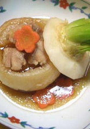 蕪を器に見立てて　カブの鶏詰め煮-レシピのメイン写真