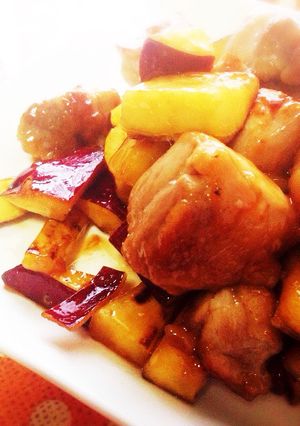 簡単おかず！鶏とサツマイモの照りマヨ炒め-レシピのメイン写真