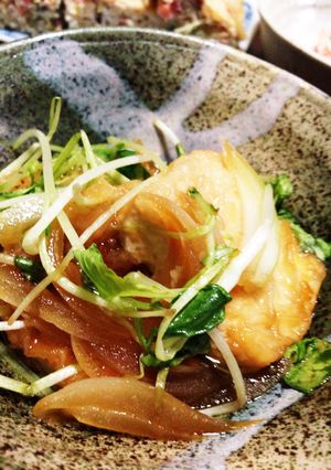 豆腐と間引き菜のヘルシー煮-レシピのメイン写真
