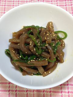 簡単♪糸こんにゃくとピーマンのピリ辛炒め-レシピのメイン写真