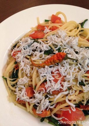 釜揚げしらすのペペロンチーノパスタ-レシピのメイン写真