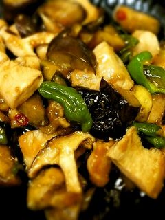鶏胸肉とナスとピーマンとキノコの甘辛炒め-レシピのメイン写真