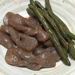 รูปของ コンニャクといんげん豆の炒め煮