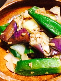 ナスとオクラのひき肉炒め-レシピのメイン写真