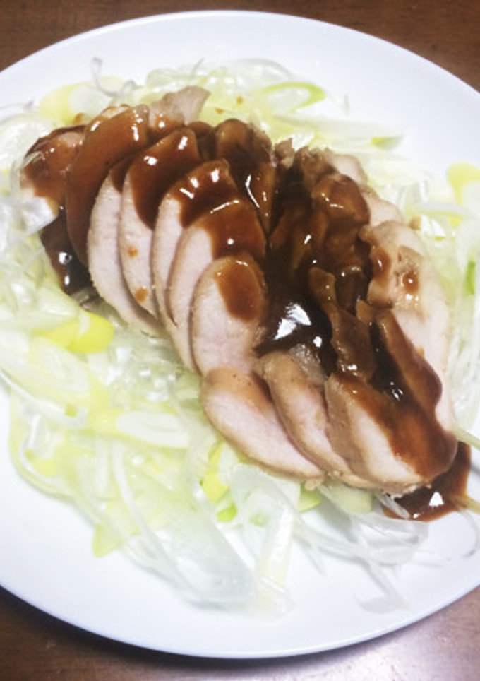 驚きの柔らかさ！鶏むね肉でネギ叉焼風-レシピのメイン写真
