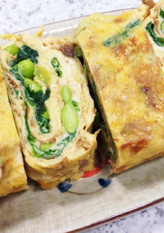 ☆ほうれん草と枝豆の卵焼き☆-レシピのメイン写真