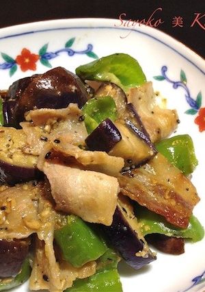 茄子と豚肉の胡麻味噌炒め-レシピのメイン写真