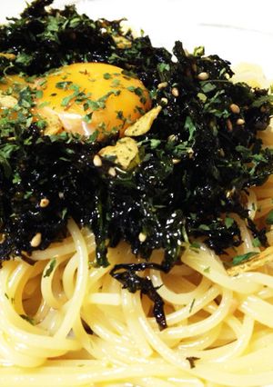 パスタソースで☆のりたまペペロンチーノ-レシピのメイン写真