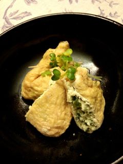 白だしで簡単♪お豆腐と卵のふわふわ巾着煮-レシピのメイン写真