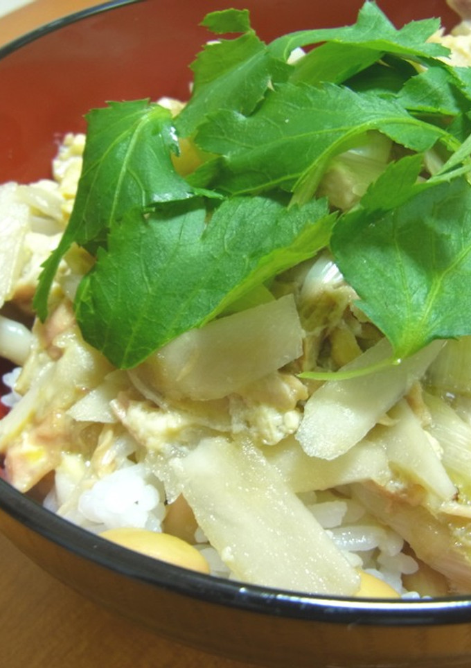 ツナとごぼうの卵とじ丼-レシピのメイン写真