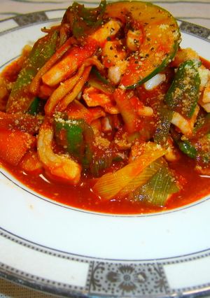 イカと秋野菜のトマト煮-レシピのメイン写真