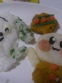 ワンワンとうーたんの1歳誕生日プレート-レシピのメイン写真