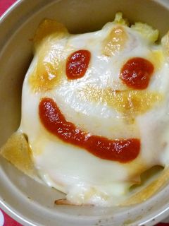 ポテサラで☆SMILEくんチーズ焼き-レシピのメイン写真