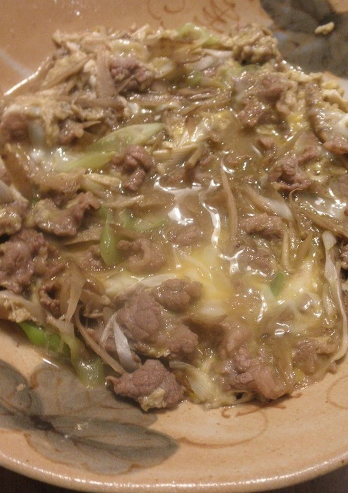 牛肉とゴボウの卵とじ-レシピのメイン写真