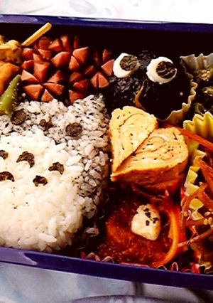 キャラ弁 トトロ&まっくろくろすけ-レシピのメイン写真