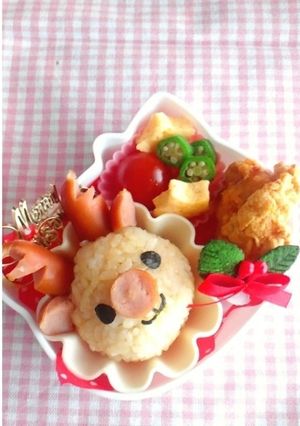 クリスマス☆キャラ弁☆トナカイおにぎり-レシピのメイン写真