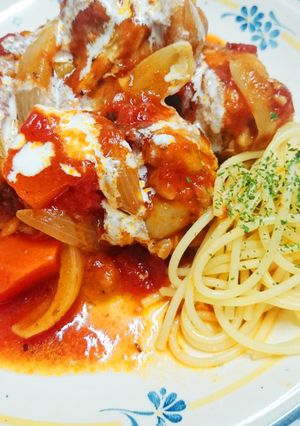簡単✿鶏手羽元のトマトソース煮込み-レシピのメイン写真