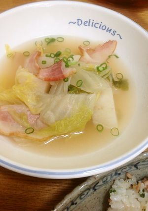 白菜とベーコン、長いものくたくたスープ-レシピのメイン写真