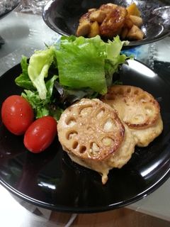 豆腐つくねのレンコンはさみ焼き♡-レシピのメイン写真