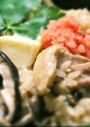 土鍋で♪鶏明太バター釜飯風-レシピのメイン写真