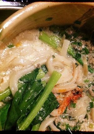 餃子のタネで豆乳ピリ辛うどん(冷凍)-レシピのメイン写真
