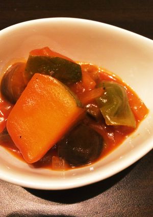 茄子とかぼちゃ 食べるトマトスープ-レシピのメイン写真