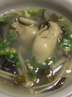 牡蠣と茸と高菜のスープ-レシピのメイン写真
