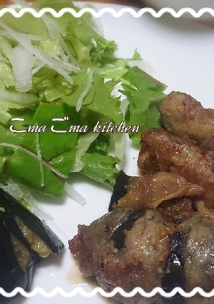 簡単♪茄子の肉巻きわさびダレ☆-レシピのメイン写真