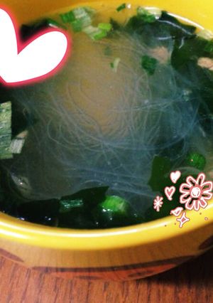 即席みそ汁の具で作る春雨スープ-レシピのメイン写真