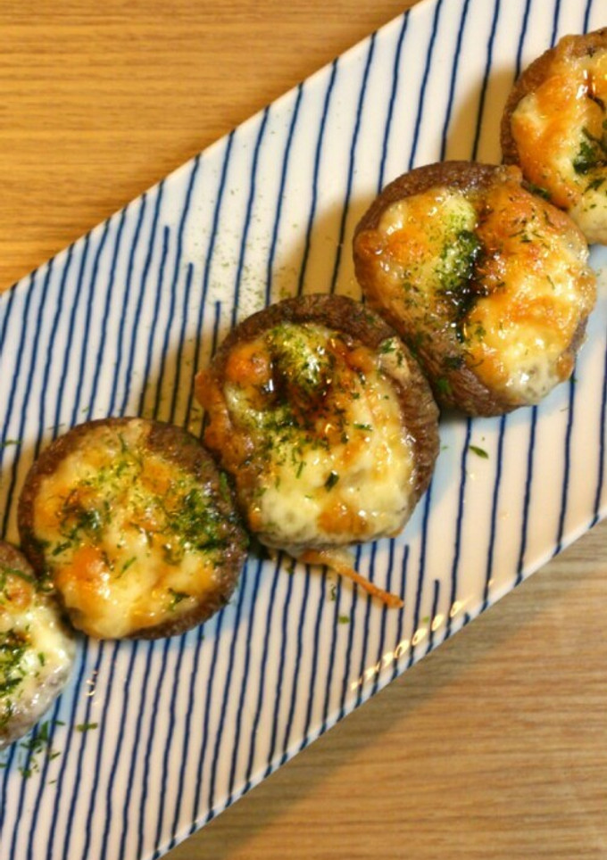 即席！しいたけの青のりマヨチーズ焼き-レシピのメイン写真