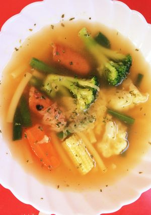 冷凍温野菜ミックスで簡単マカロニスープ-レシピのメイン写真