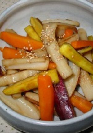 レンジが手伝う☆きんぴら風レンコン-レシピのメイン写真