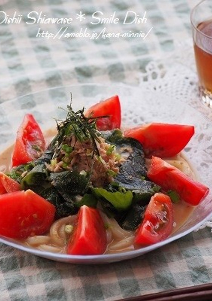 ＊ツナとトマトのごまダレ冷やしうどん＊-レシピのメイン写真