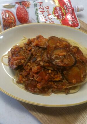 キノコとナスのミートソーススパゲッティ-レシピのメイン写真