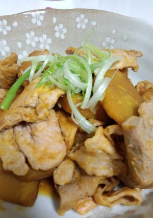 豚とかぼちゃのにんにくバター醤油炒め-レシピのメイン写真