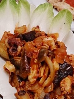 タコとナスのトマトソース炒め-レシピのメイン写真