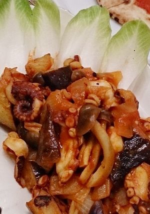 タコとナスのトマトソース炒め-レシピのメイン写真
