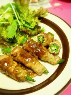 簡単☆豚肉のおくら巻き巻き-レシピのメイン写真