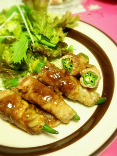 簡単☆豚肉のおくら巻き巻き-レシピのメイン写真