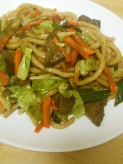 豚レバーの焼きうどん-レシピのメイン写真