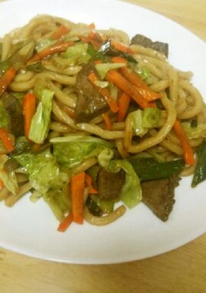 豚レバーの焼きうどん-レシピのメイン写真