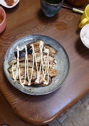 フライパン・焼きナスのマヨ醤油がけ-レシピのメイン写真