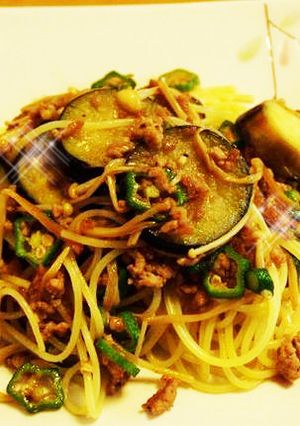 なすとオクラの和風パスタ-レシピのメイン写真