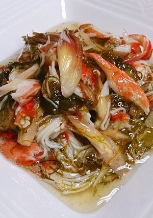 カニカマともずくとみょうがの酢の物-レシピのメイン写真