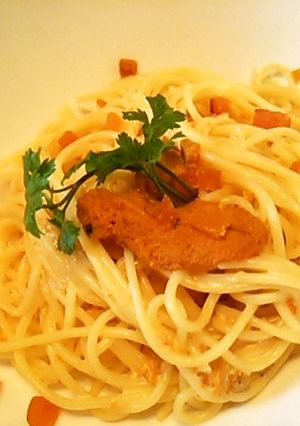 贅沢三昧♪雲丹とカラスミのクリームパスタ-レシピのメイン写真