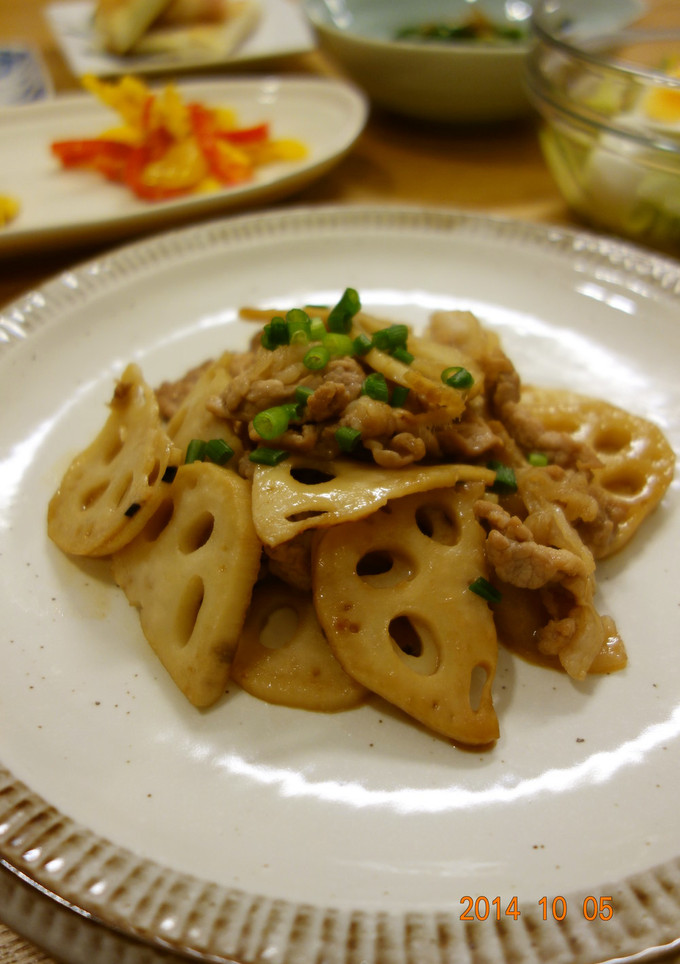 簡単・豚肉とれんこんの甘辛炒め♪-レシピのメイン写真