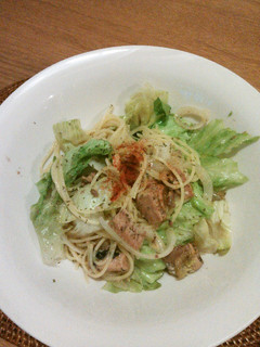 秋刀魚とレタスの秋パスタ-レシピのメイン写真