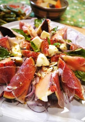 イチジクと木綿豆腐で生ハムの巻サラダ♪-レシピのメイン写真