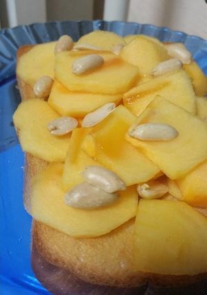 新秋味♪柿ピートースト！(｀･ω･´)-レシピのメイン写真